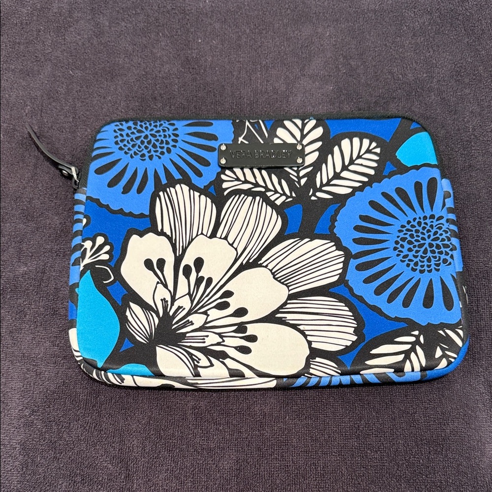 Vera Bradley Blue and Black Floral iPad Sleeve